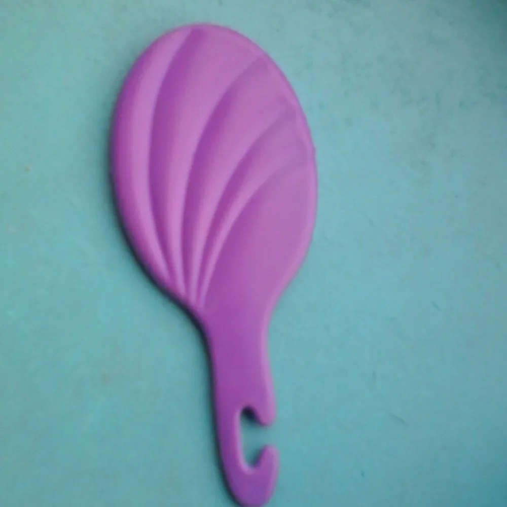 Barbie doll purple bath accessories mirror brush blow dryer 80s